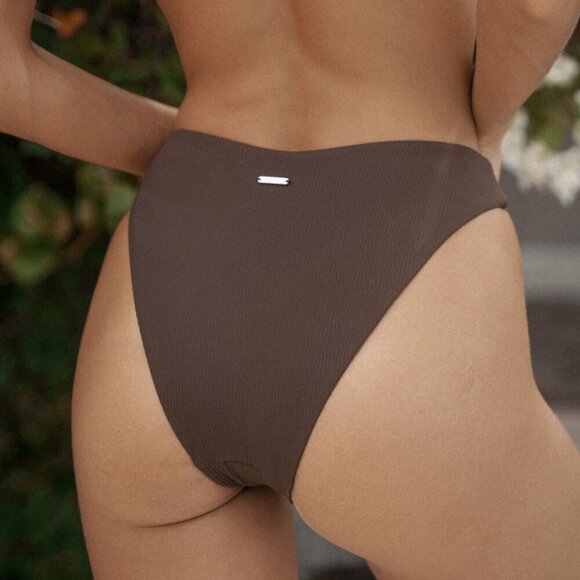 BERLOOK Coffee Ribbed Bikini Bottom ONLY 34 - Picture 2 of 11